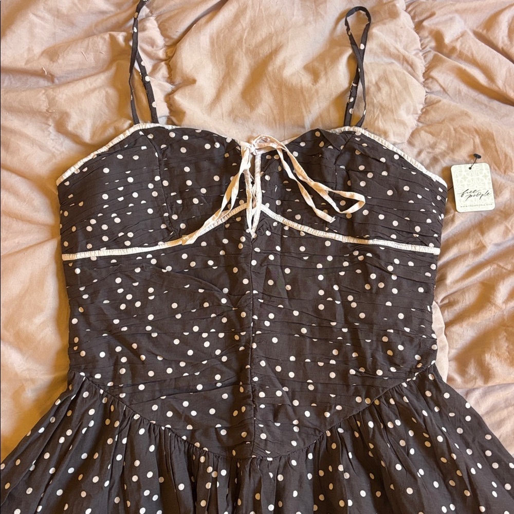 NWT Free People Tea for Two mini dress in Deep Chocolate - Picture 5 of 8